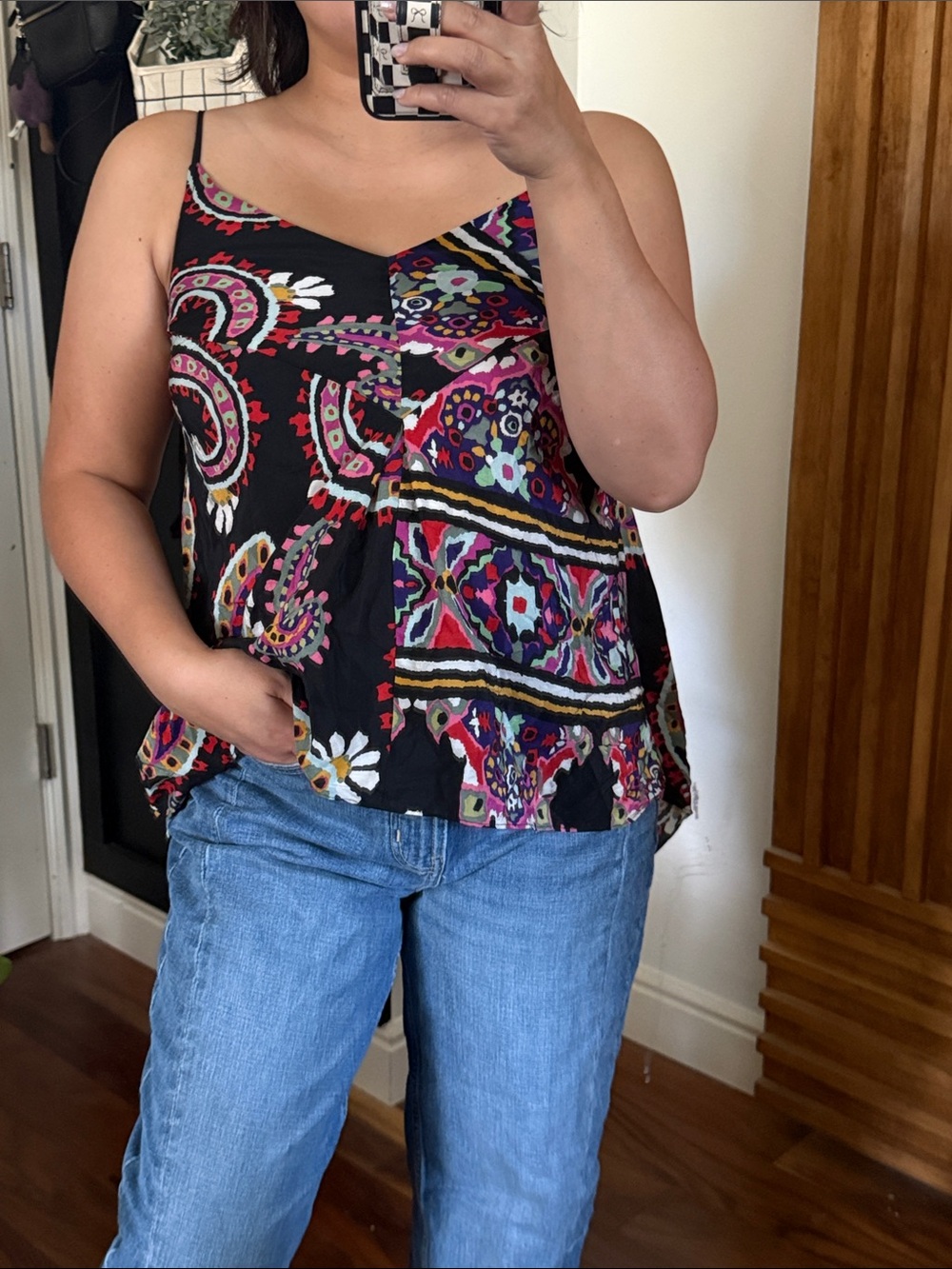 Anthropologie X HD in Paris Moonset 100% Silk Paisley Asymmetrical Blouse. 2